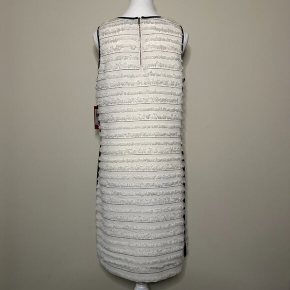 Vince Camuto -  White Textured Stripe Sheath Dress – Size 10 - Picture 2 of 8